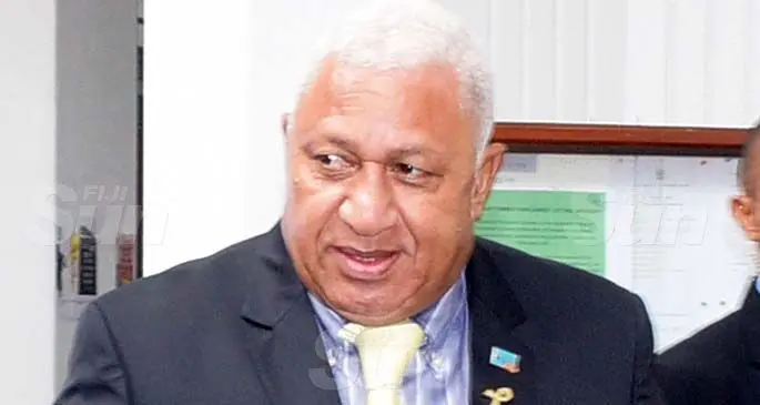 Prime Minister Voreqe Bainimarama outside Parliament on September 1, 2020. Photo: Ronald Kumar.