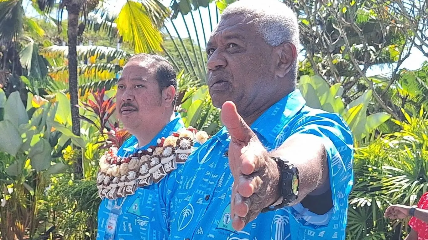 Minister for Defence and Veteran Affairs Pio Tikoduadua with Tongan Minister for Armed Forces Crown Prince Tupoutoa Ulukalala.