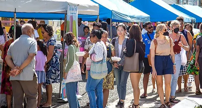 Part of the crowd at Carnavon Street, Suva, during the GOLD FM ROC Market, on May 15, 2022. Photo: Leon Lord