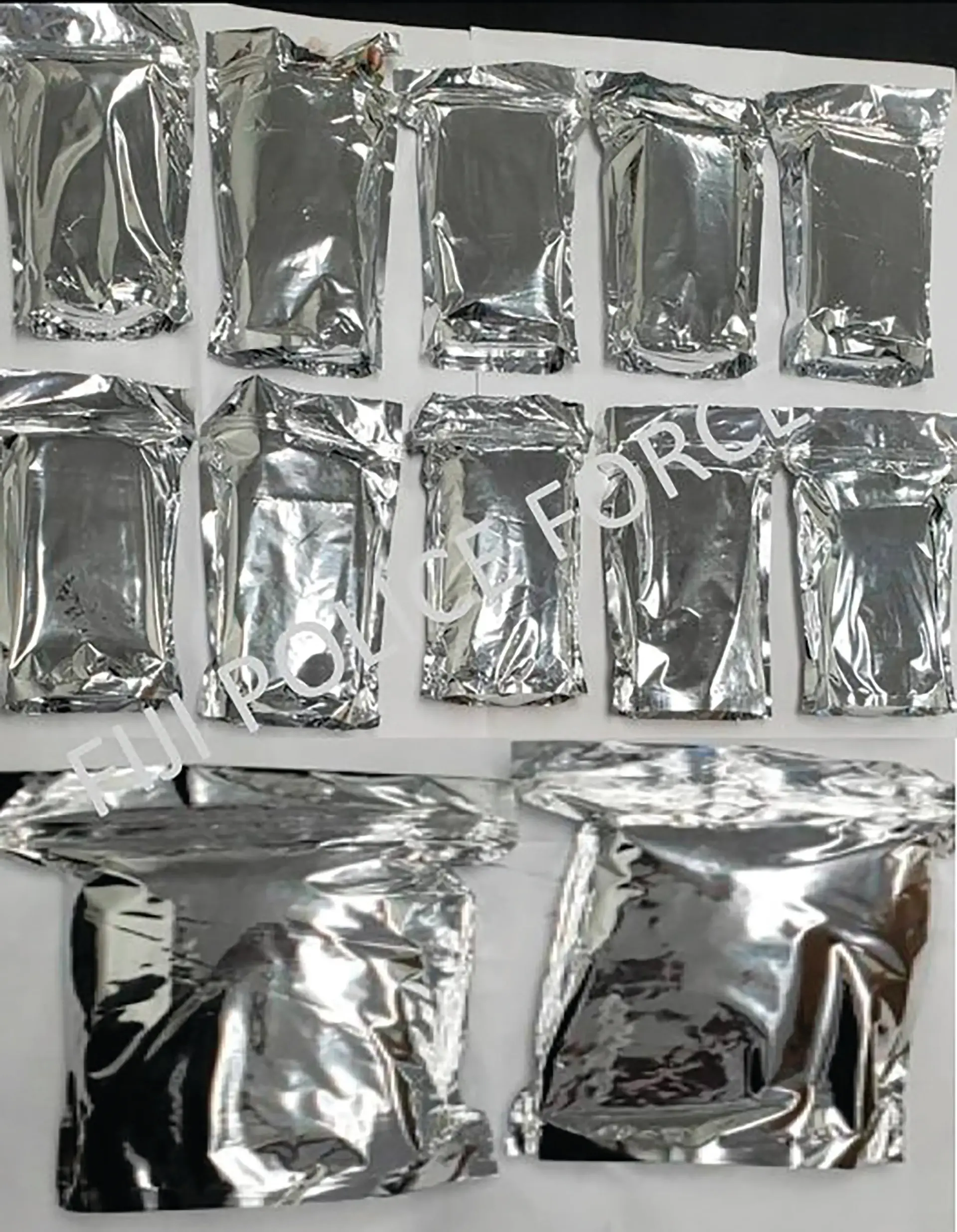 Sealed silver packets containing cocaine seized in Lautoka. Photo: Police Media Cell