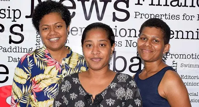 Region leading Fiji Sun journalists (from left): Managing Editor Digital Rosi Doviverata, Deputy Managing Editor News Fonua Talei and Senior Business journalist Lusiana Tuimaisala. Photo: Ronald Kumar