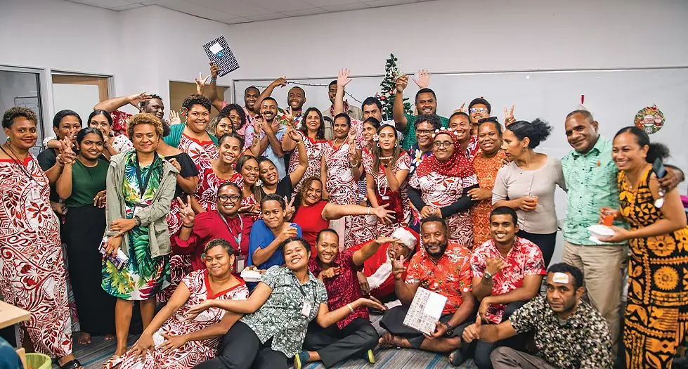 The Fiji Sun staff members wish  all our readers, subscribers  and customers a very  Merry Christmas and Happy New Year. Photo: Leon Lord