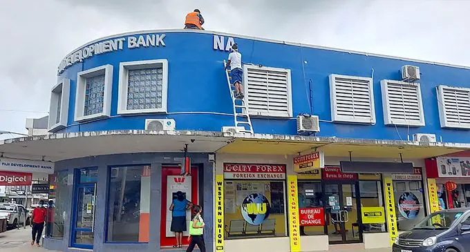 Nakovacake Building in Nadi. Workers getting the final works done before the launching tomorrow.