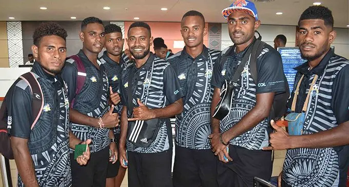 Players of the Ba football team at Nadi international Airport on February 21, 2019. Photo: Waisea Nasokia