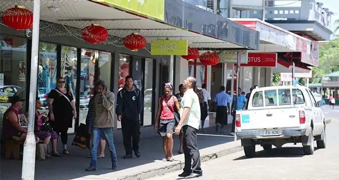 Shoppers outside Jacks in downtown Suva. Photo: Kelera Sovasiga