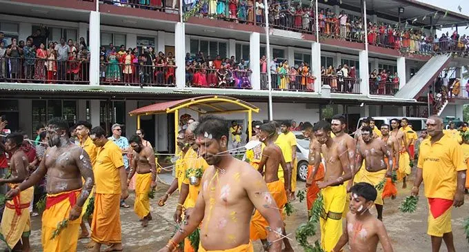 Devotees entering the Om Shakthi Para Shakthi temple at Howell Road.  Photo: Kelera Sovasiga