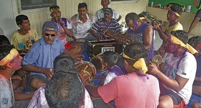 Members of the Nadroga Sanatan and Kulukulu Kailash Ramayan Mandir celebrate Holi in Kulukulu, Sigatoka, on March 3, 2018.  Photo: Arieta Vakasukawaqa