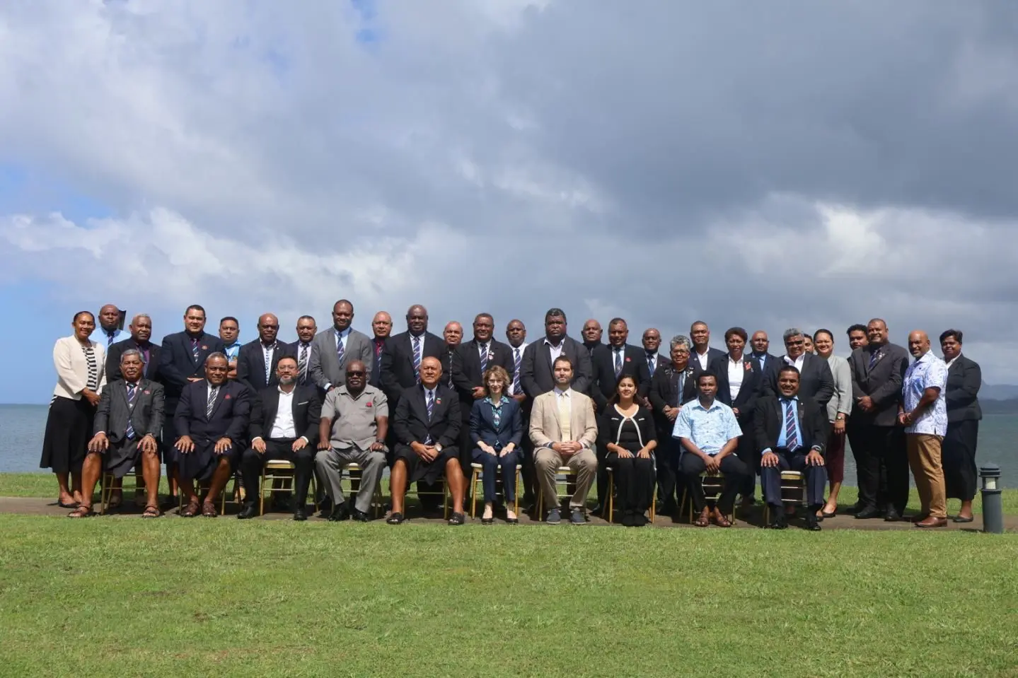 Participants of the Police Act Review validation workshop gather for a group photo at the Grand Pacific Hotel in Suva on Tuesday