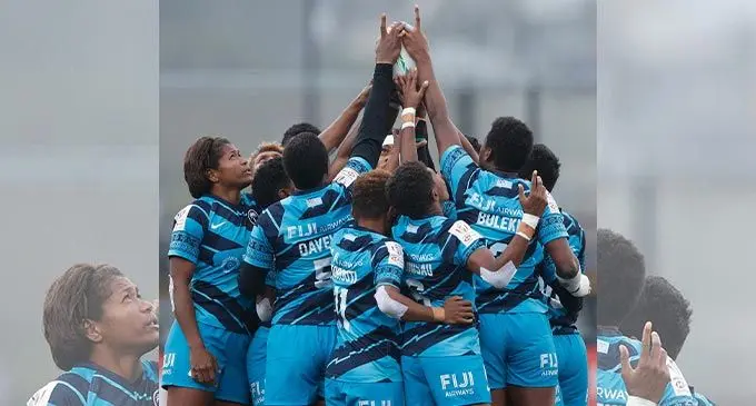 Fiji Airways Fijiana 7s team during the France Sevens in Toulouse. Photo: World Rugby