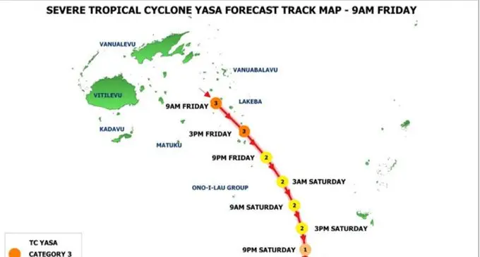 The latest Track Map from Fiji Met.