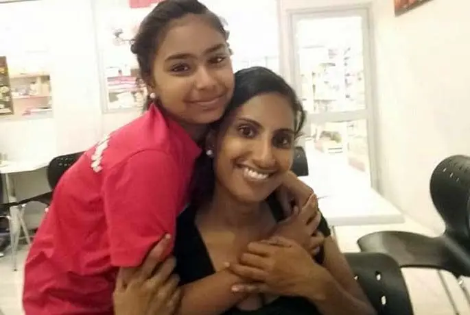 In happier days: Rohini Lal pictured with her daughter, Jiya Jaanvi.