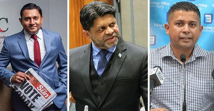 (From left- right): Fiji Independent Commission Against Corruption Commissioner Rashmi Aslam, Former Attorney-General Aiyaz Sayed-Khaiyum and Former Supervisor of Elections Mohammed Saneem.