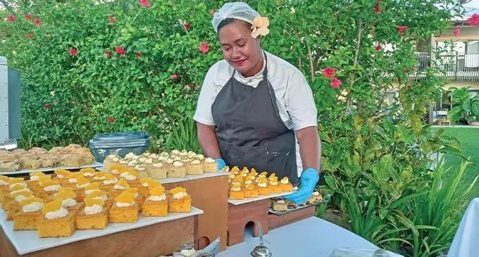 One of the Fiji Marriott Momi Bay staff prepares pastries for guests on April 9, 2023. Photo: Nacanieli Tuilevuka