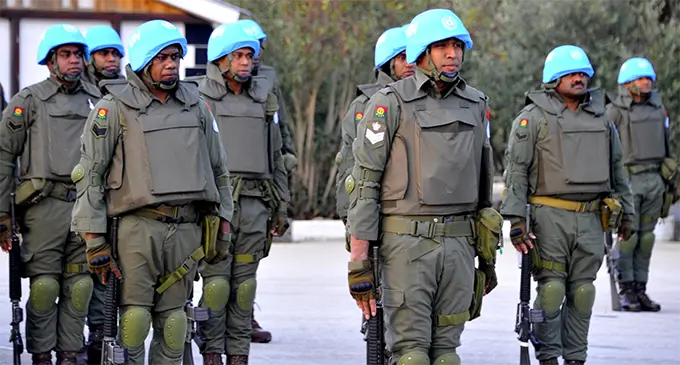 The 1st Battalion Fiji Infantry Regiment (1FIR), Task Force during the first parade for the year 2020 at the Camp Ziouani drill square in the Golan Heights on January 17, 2020. Photo: RFMF Media Cell