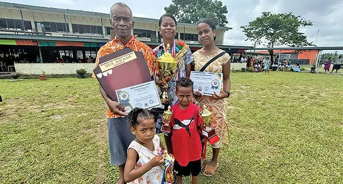 From left; Alipate Radrodro, daughters Daiana and Joy Radrodro and grandchildren Sesenieli Deborah and Sujoy Jaden. Photo: Asenaca Ratu 