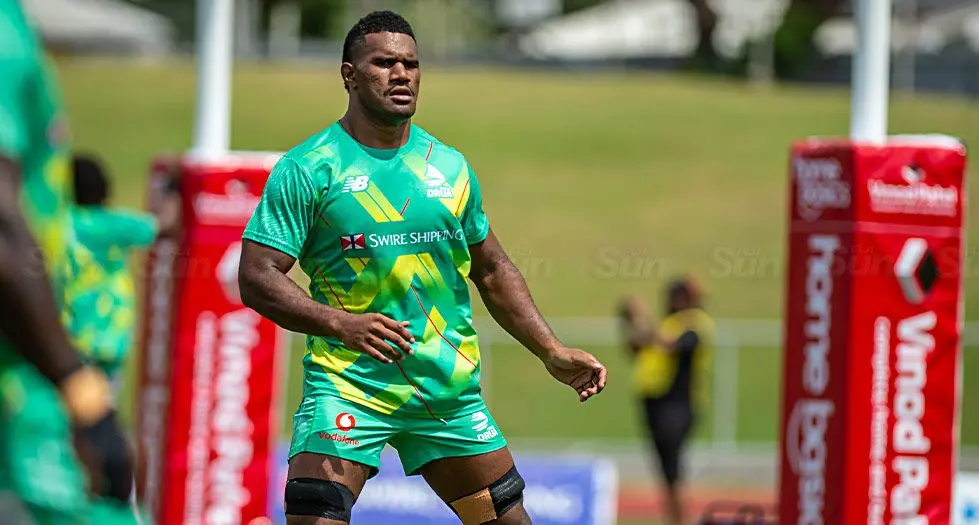 Swire Shipping Fijian Drua flanker Isoa Tuwai. Photo: Leon lord.