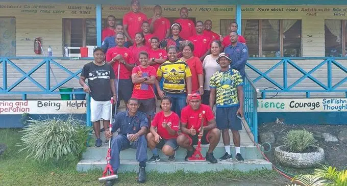 Fire men’s and women’s 7s players during the clean-up at Draiba Primary School, Suva, on March 13, 2021.  Photo: NFA