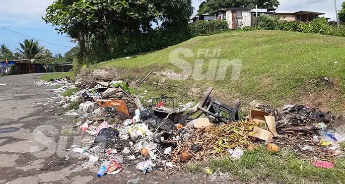 Rubbish seen along Kinoya Road in Nasinu on January 2, 2020. Photo: Shalveen Chand