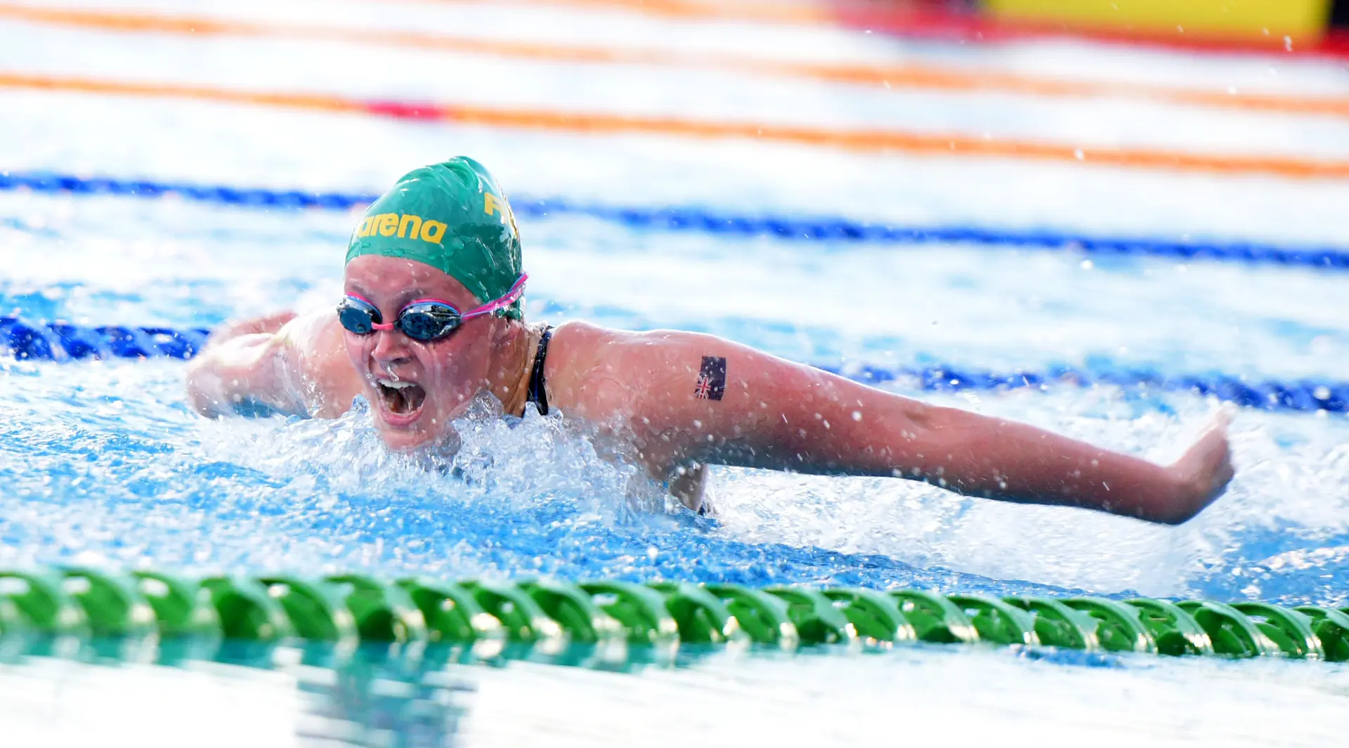 Jacinta Essam of Australia during 2018 Junior Pan Pacific swimming championship female 400meters medley at Damodar Aquatic Centre on August 24, 2018. Photo: Ronald Kumar.