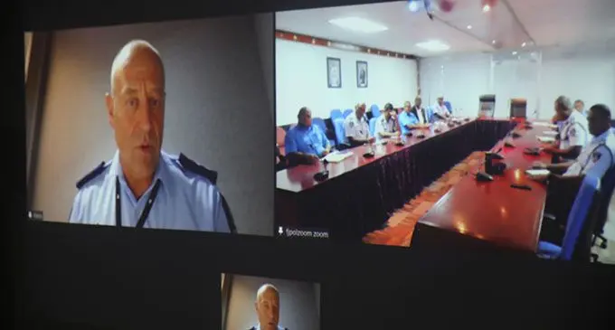 Zoom meeting held this past week with New Zealand Police’s Inspector Paris Razos, senior Fiji Police Directors, NZ High Commission to Fiji Representative