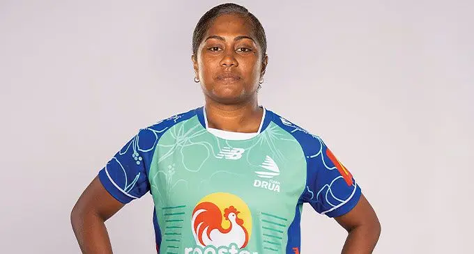 Rooster Chicken Fijian Drua prop Bitila Tawake. Photo: Fijian Drua