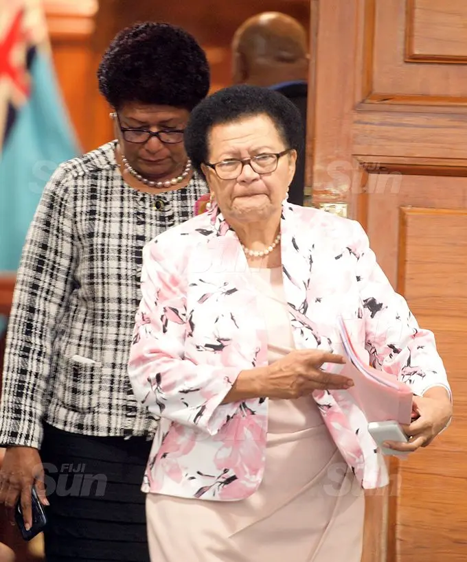 Opposition Member of Parliament Adi Litia Qionibaravi  outside Parliament 2, 2020. Photo: Ronald Kumar.