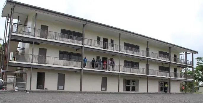 The new building at Queen Victoria School in Tailevu was surveyed by the Minister for Education Rosy Akbar on June 11, 2020. Photo: Ministry of Education