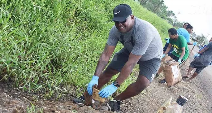 Health workers take the lead in the clean up campaign in the fight against LTDD post TC Yasa on January 23,2021.