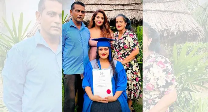 Silpa Kumar (sitting) with her father Sunil Kumar, sister Sheryl kumar and mother Venuta Sharma after she received her certificate last week.