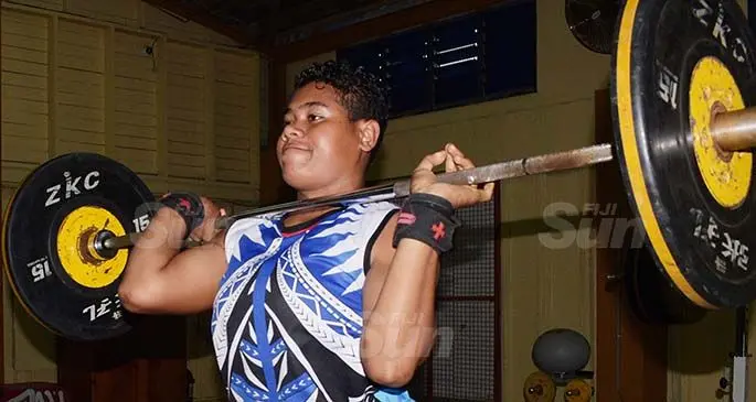 National weightlifting rep Merewalesi Vusonitokalau was back at training at the national Fitness Centre in Suva on June 23, 2020. Photo: Ronald Kumar