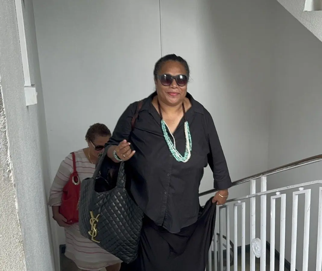 Former FICAC Commissioner Barbara Malimali on her way to court this morning.