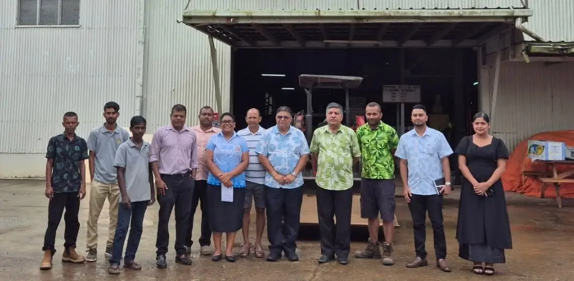 Minister for Public Enterprises Charan Jeath Singh (ninth from left) with the Fiji Rice Pte Limited board of directors and staff at the Dreketi Mill in Macuata on March 3, 2026.