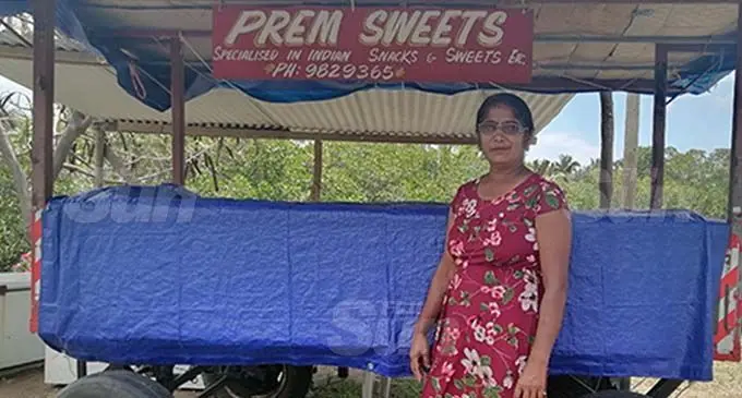 Prem Lata with her bean cart stall in her home in Malake Landing, Ra. Photo: Susana Hirst-Tuilau.