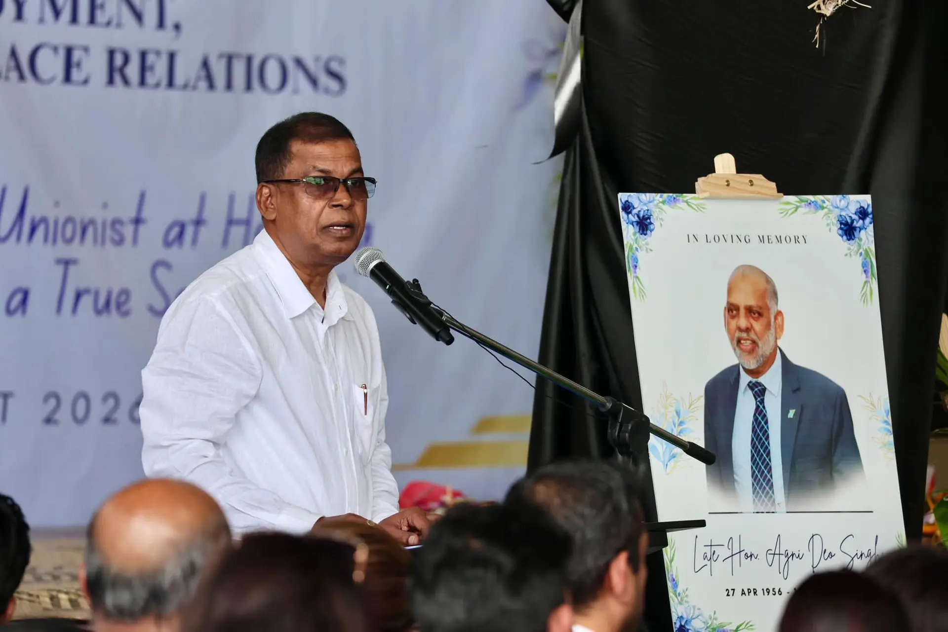 National Federation Party leader and Deputy Prime Minister Professor Biman Prasad farewells Mr Agni Deo Singh.
