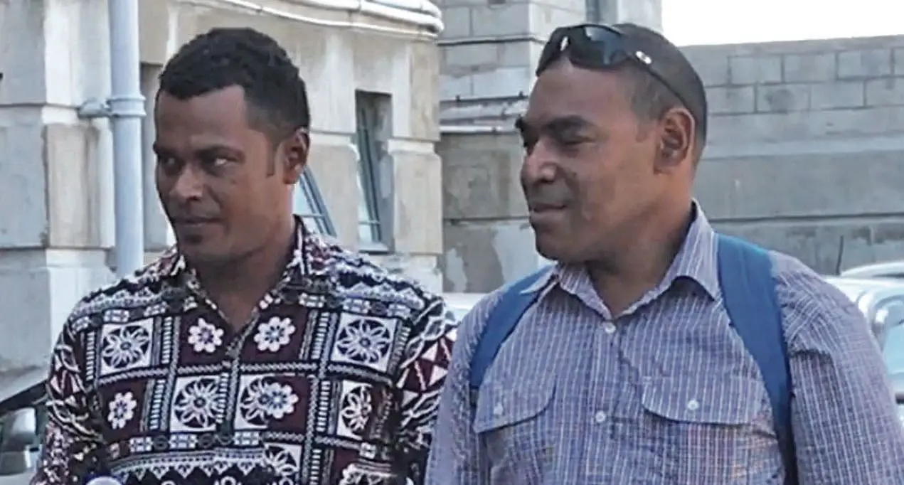The accused, Viliame Kawa, left, outside Suva Court. Photo: Fonua Talei