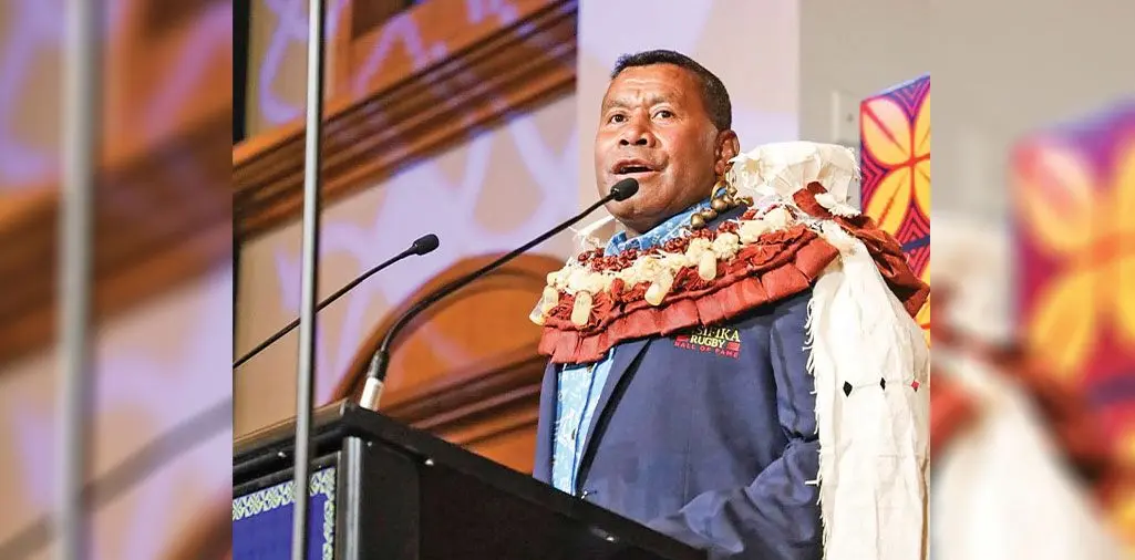 Waisale Serevi delivers his speech following his induction into the Pasifika Rugby Hall of fame in Auckland on March 28, 2024. Photo: Courtsey of Waisale Serevi