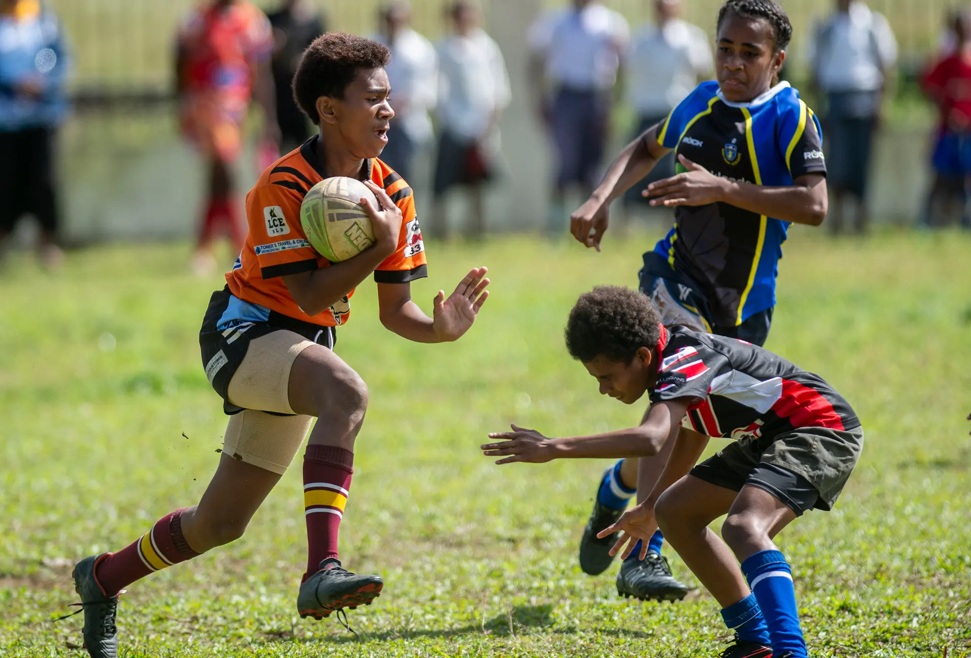 Action from the Under- 13 girls match between Ratu Latianara Memorial School and Beqa and Yanuca combine. Photo: Leon Lord