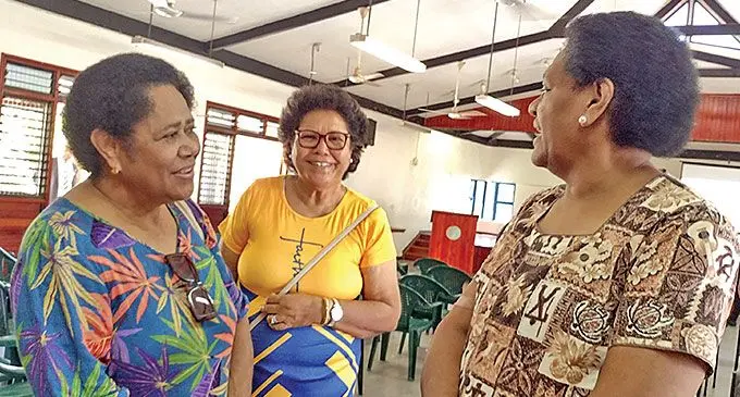 Titilia Saurara (second from left) and Ruseieli Mua ( right) at the Truth and Reconciliation Commission consultation in Lautoka on August 28, 2024. Photo: Seran Devi