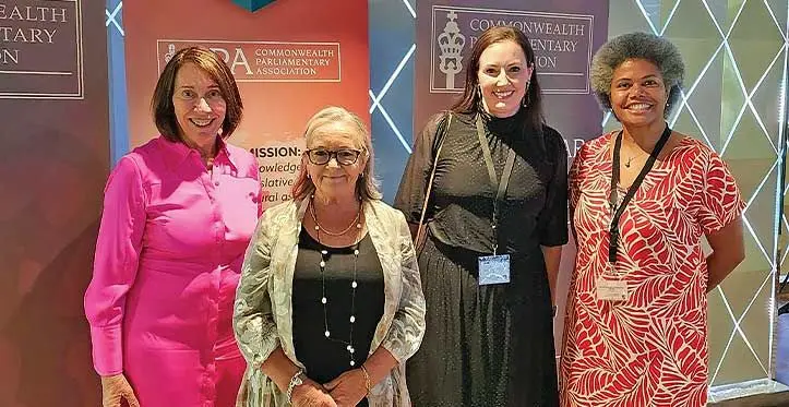 Assistant Minister for Housing and Local Government Lenora Qereqeretabua (right) with delegates during the Commonwealth Parliamentary Association (CPA) mid-year meeting at Gibraltar. Photo: DEPTFO News.