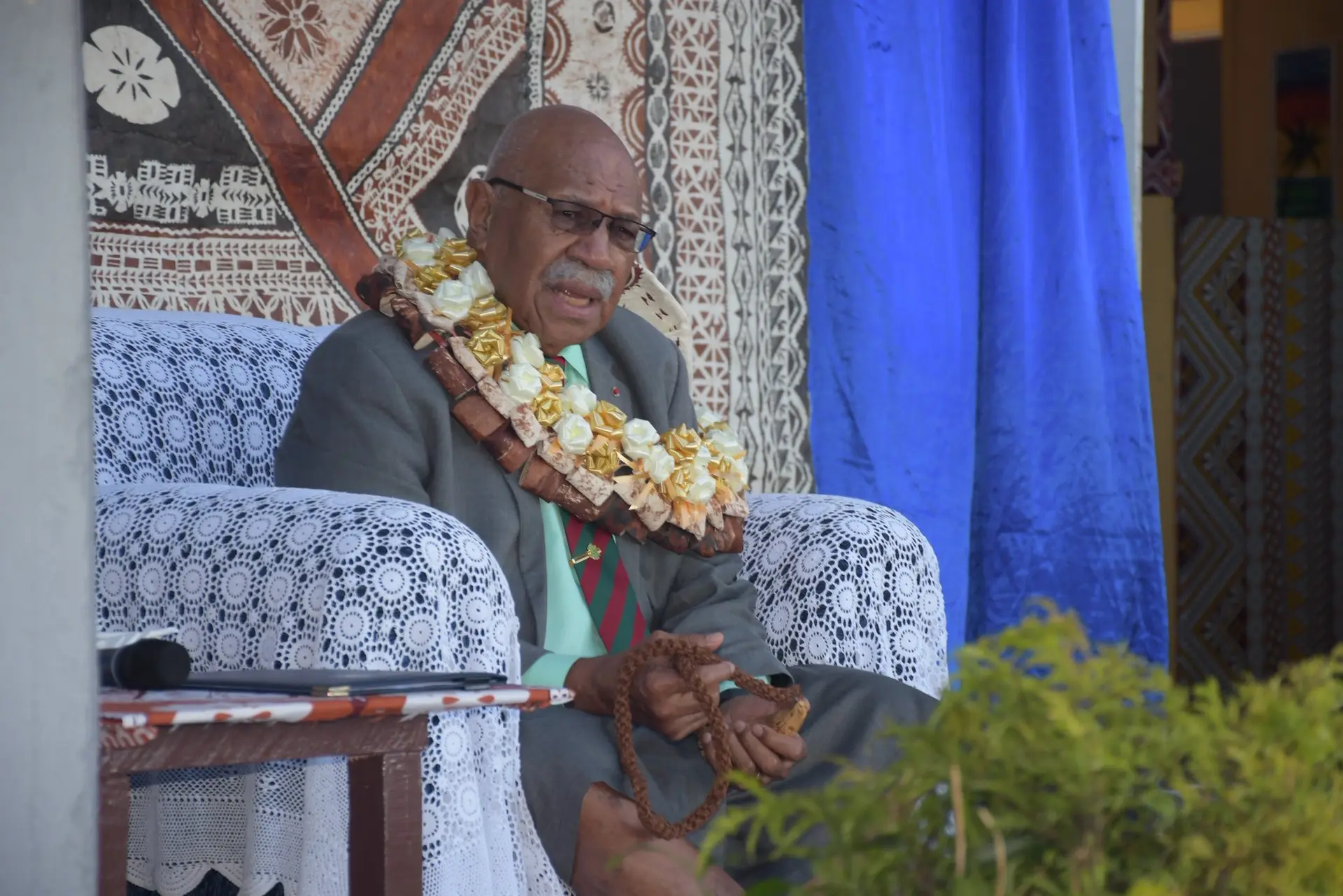 Prime Minister Sitiveni Rabuka officially opens the Cakaudrove Provincial Council meeting at Korotasere Village, Vaturova, Cakaudrove, on June 3, 2026.