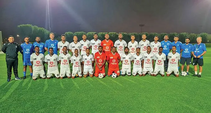Digicel Fijian football players and officials before their training run at the Qatar University grounds in Doha, Qatar, on March 6, 2022. Photo: Fiji FA Media