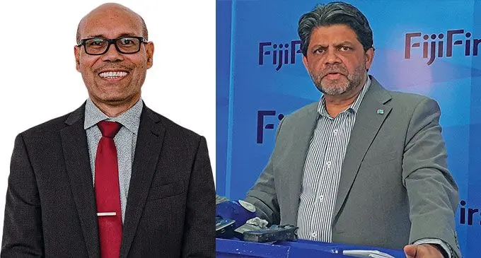 Sole Fintech founder Semi Tukana and Former Attorney-General and FijiFirst’s Aiyaz Sayed-Khaiyum.