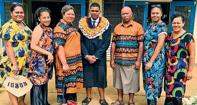 Mele Koroi(third from left) with her family.