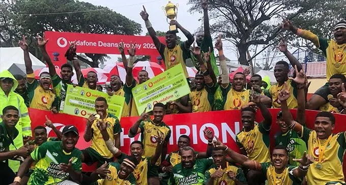 Ra High School U19 players on the main podium at Chruchill Park, Lautoka, today. Photo: Leon Lord