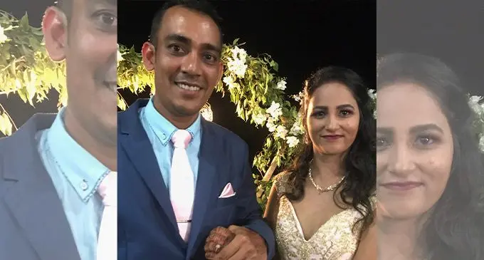 Roneel Prakash with Ranjiline during their wedding reception at the Lautoka Golf Club. Photo: Waisea Nasokia