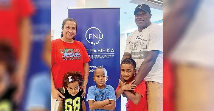 Sireli Bobo and his family took time off their usual Saturday activities in town to visit the Fiji National University’s (FNU) Roadshow Booth in Navua.