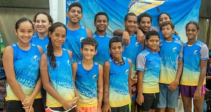 Marlin Bluez swimmers at the National Aquatic Centre, Suva. Photo: Leon Lord