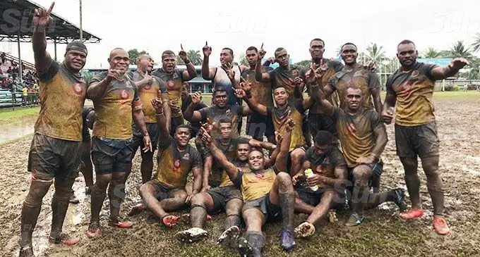 Northland rugby players celebrate their 17-0 win over Ba in the Vodafone Vanua Championship semifinal at Ratu Cakobau Park, Nausori, on October 16, 2020. Northland are now promoted to next year’s Skipper Cup competition. Photo: Kelera Sovasiga.