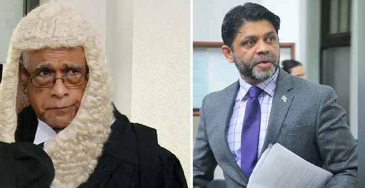 Speaker of Parliament Ratu Naiqama Lalabalavu and General-Secretary of the suspended FijiFirst Party Aiyaz Sayed-Khaiyum.