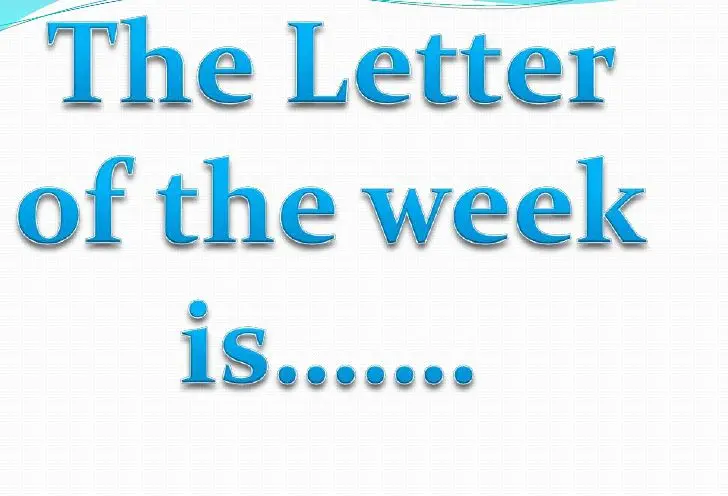 Letter of the week winner
